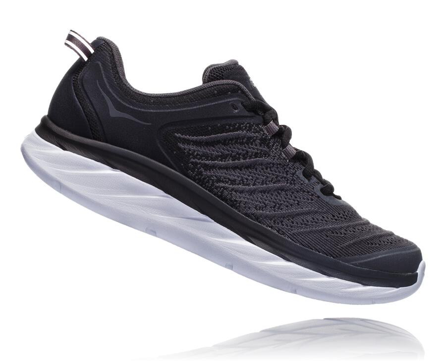 Hoka One One Running Shoes Mens Black/White - Akasa - 76214USIX